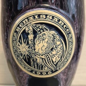 Renaissance Festival Fair 1996 Purple Glaze Wizard Magic Wand 8” Goblet Stein